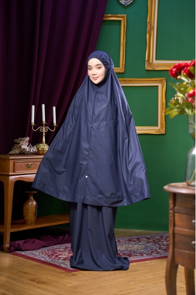 Telekung Layla Blue Black